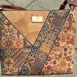 Multicolor Patterned Women's cork purse